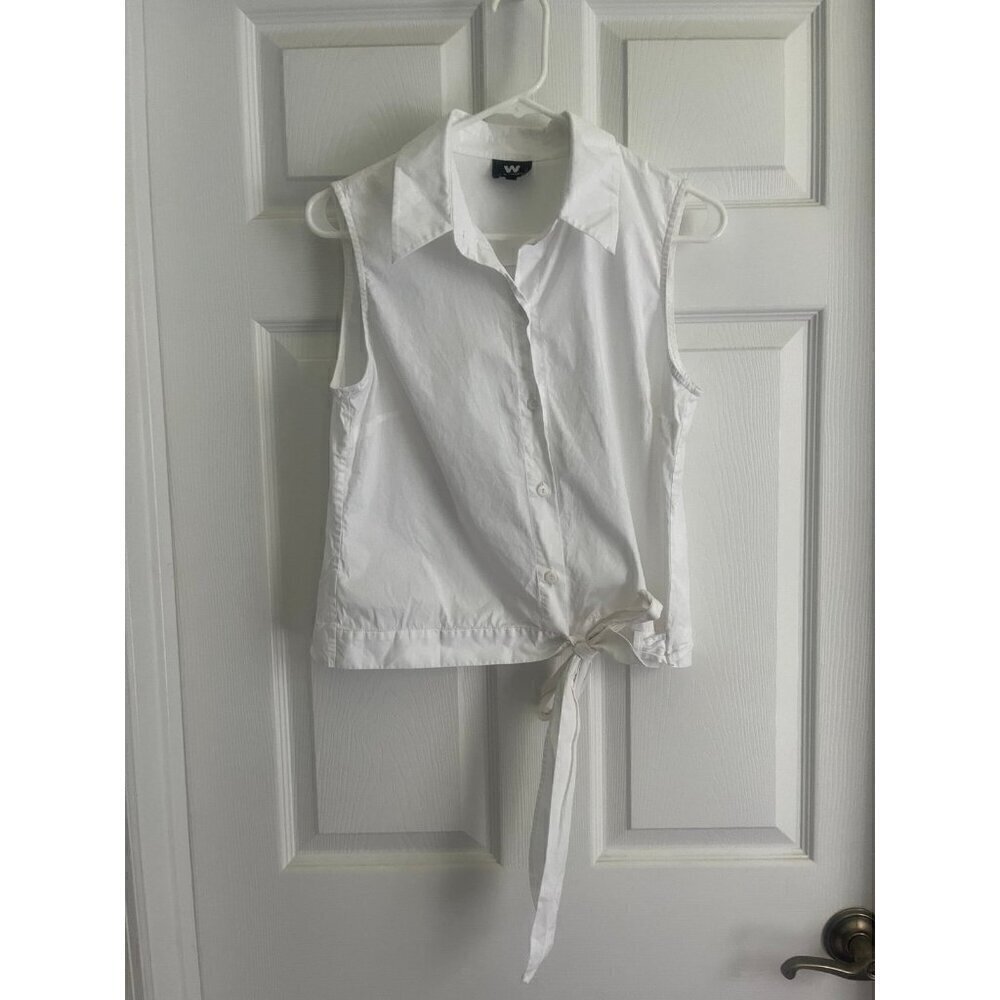 White Button Down Tank Top